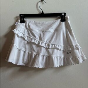 White Nike Tennis Skirt with Ruffles